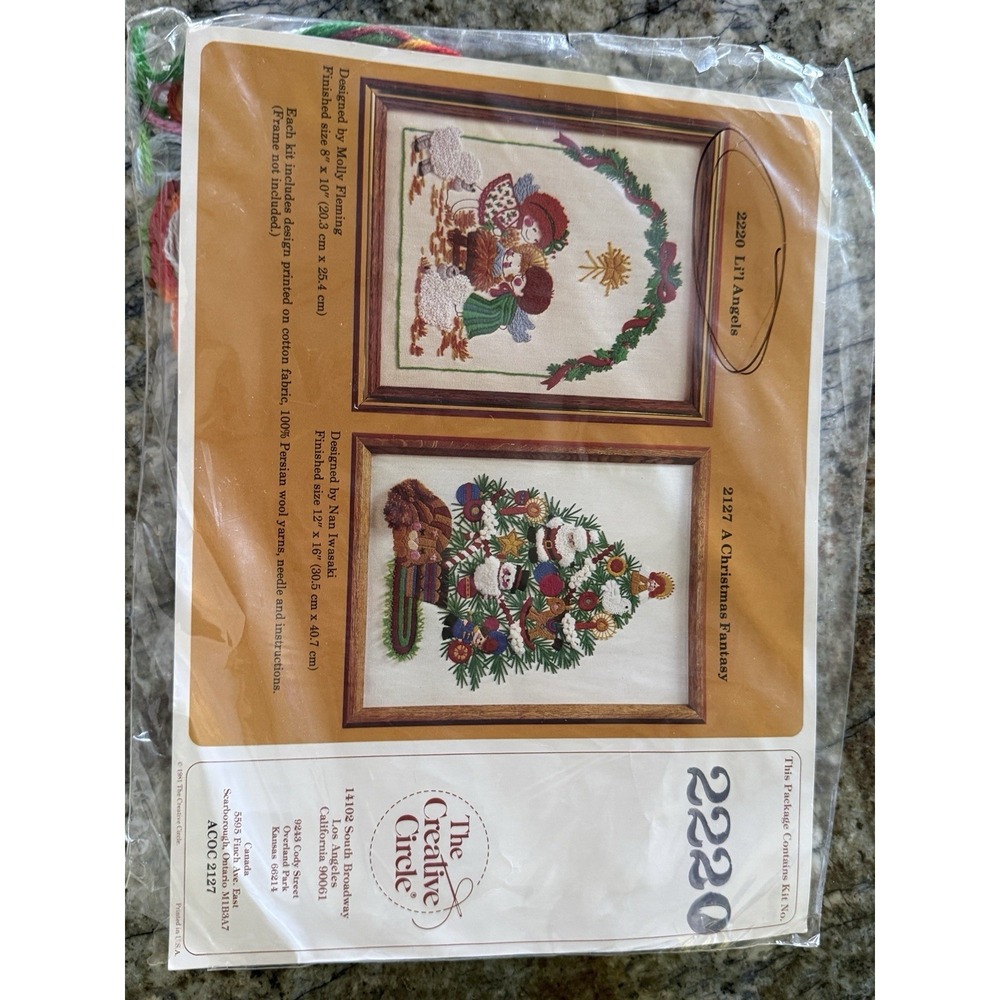 The Creative Circle Crewel embroidery kit "L'il Angels" 2220 Manger Angels Sheep - Picture 2 of 3
